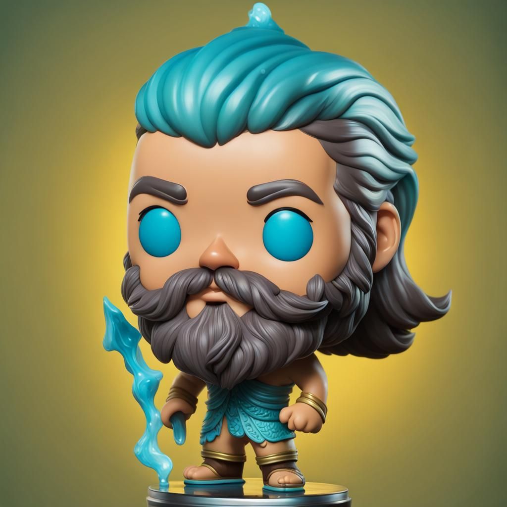 Poseidon Funko Pop Hyperrealistic Digital Art