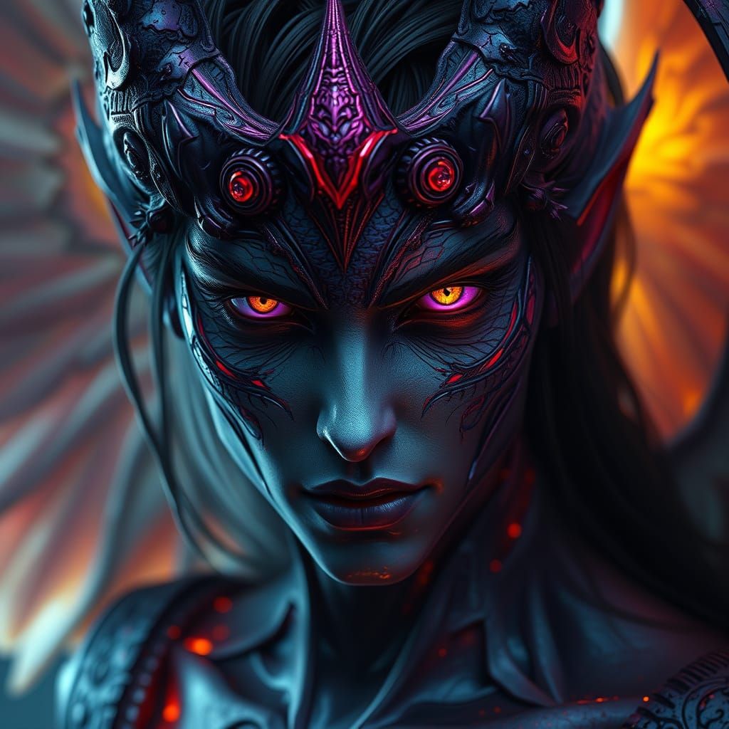 Angel-Demon Hybrid in Dark Fantasy Style