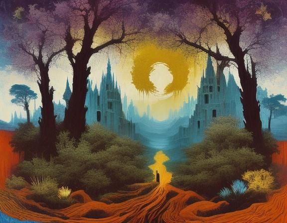 Cubist Ghostly Crowd in Earthy Tones