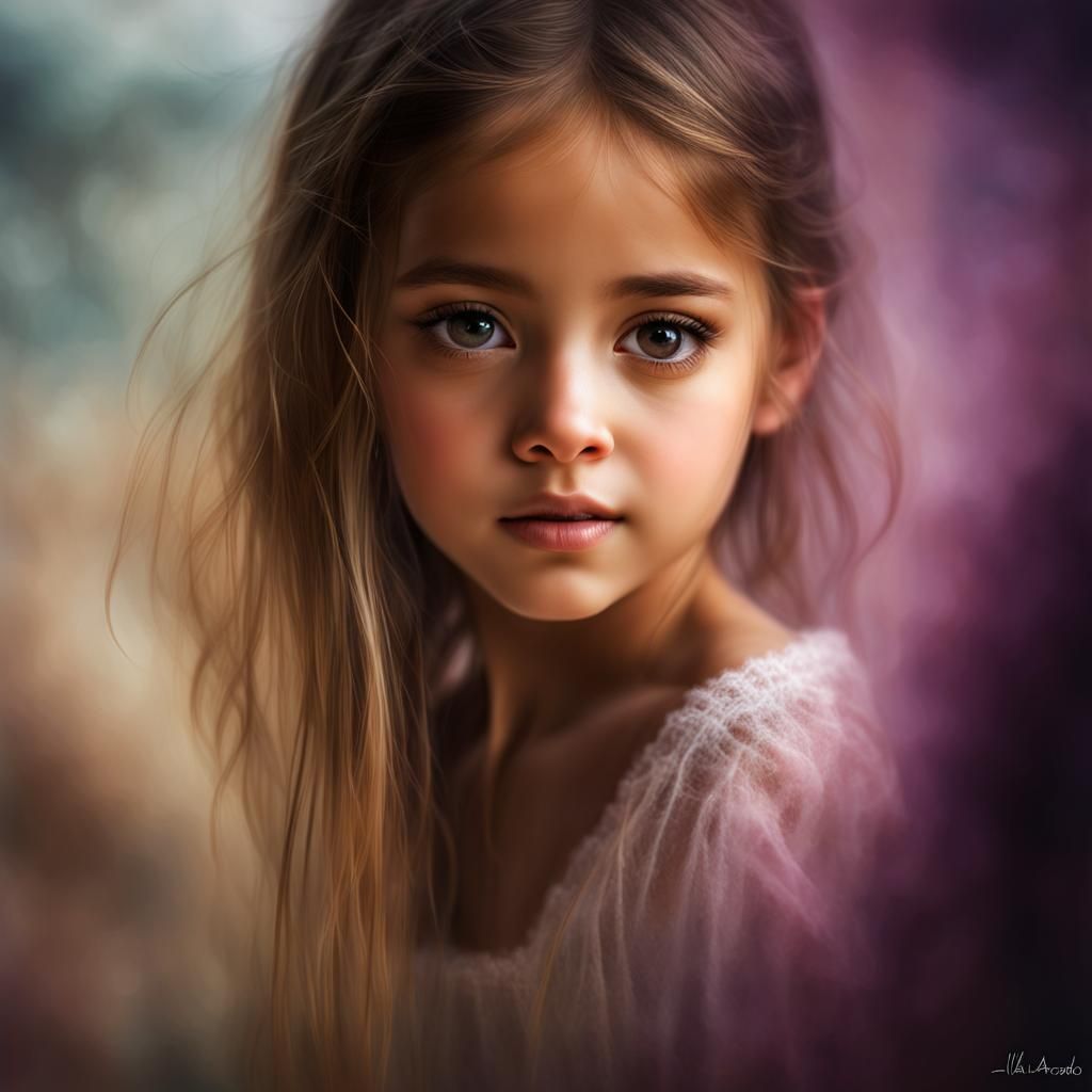 Evocative Portrait in Oil Splash Art Style