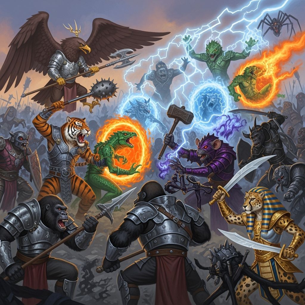 Chaotic Battlefield Clash of Warriors and Magic