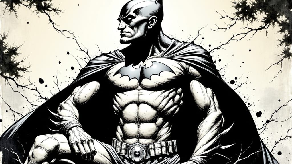 Batman in a Cyberpunk Aesthetic