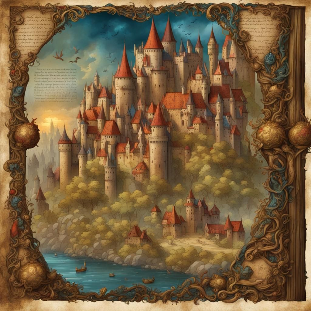 Illuminated Medieval Parchment with King's Visage