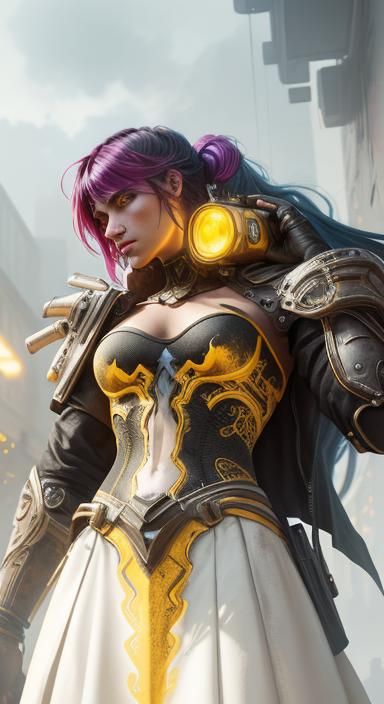 Cyberpunk Man in Alleyway with Graffiti Art