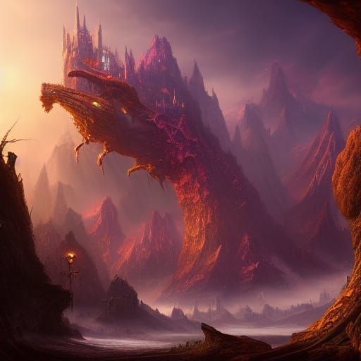 Detailed Matte Painting in Deep Color