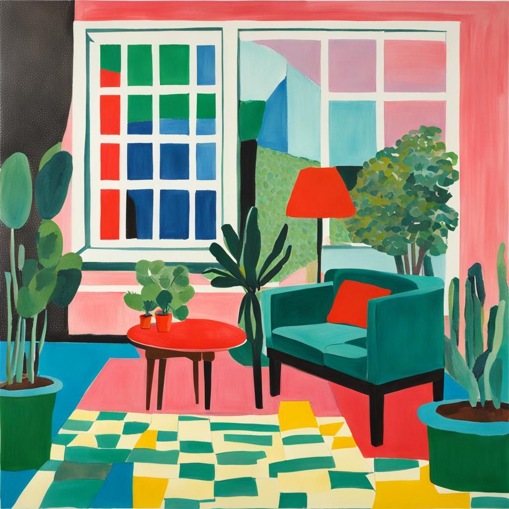 David Hockney Inspired Art Print