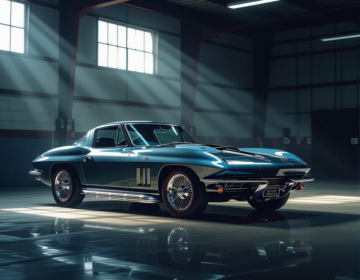 1967 Corvette Sting Ray Hyperrealistic Concept Art