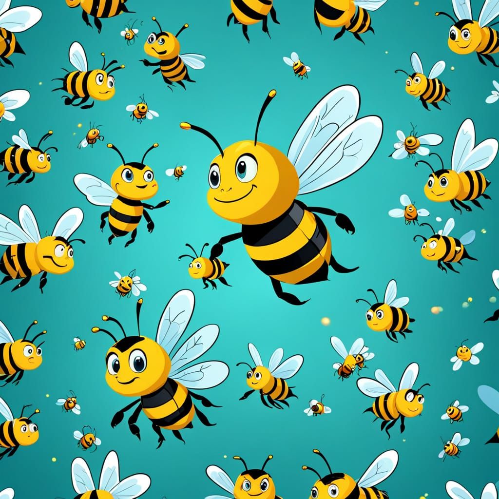 cartoon, Arrow bee swarm,