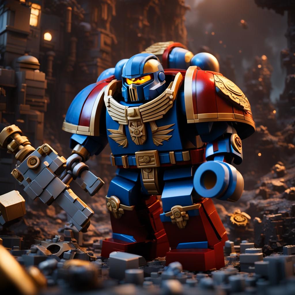 Lego Space Marine: Detailed Matte Painting