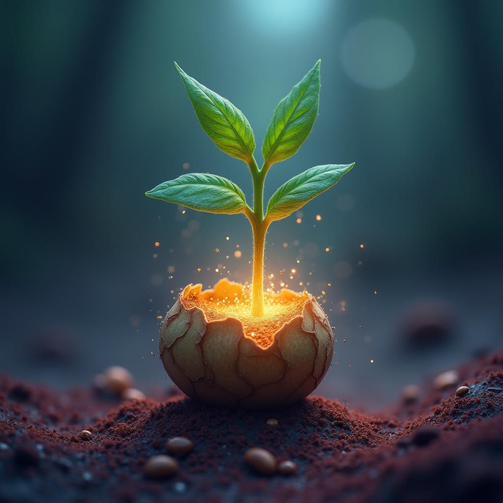 Seedling Emerges: Resilience in Hyper-Realistic Digital Art