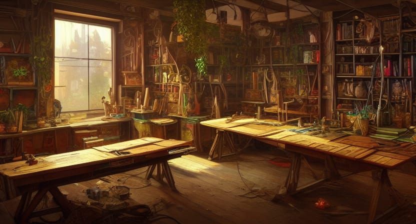 Detailed Workshop with Cats as Splash Art