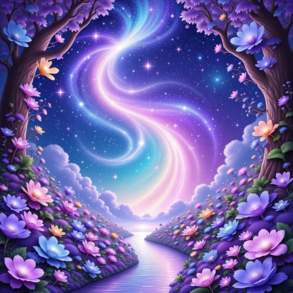 Chibi Characters in a Glittering Fantasy Realm