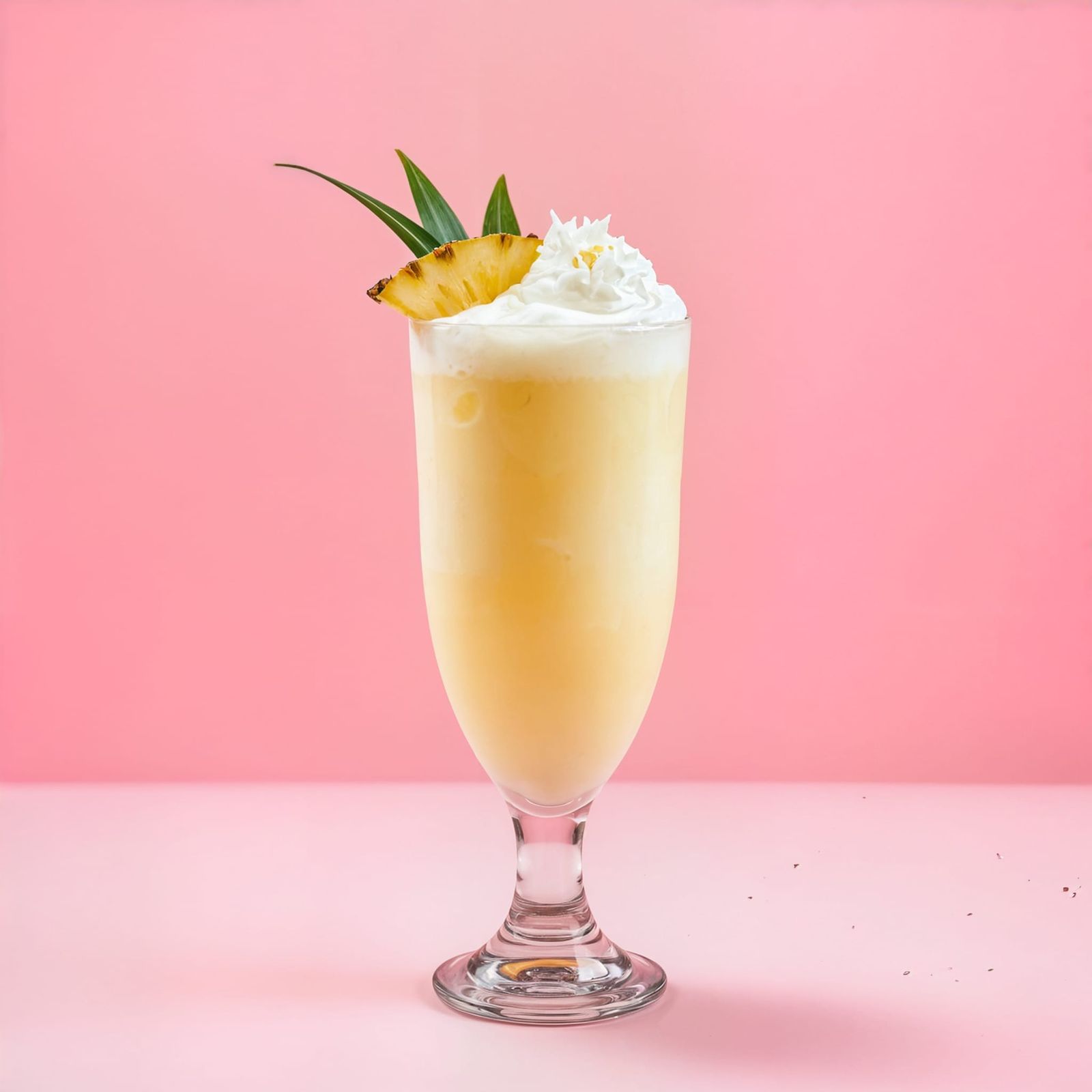 Glowing Piña Colada Glass in Soft Pink Hues