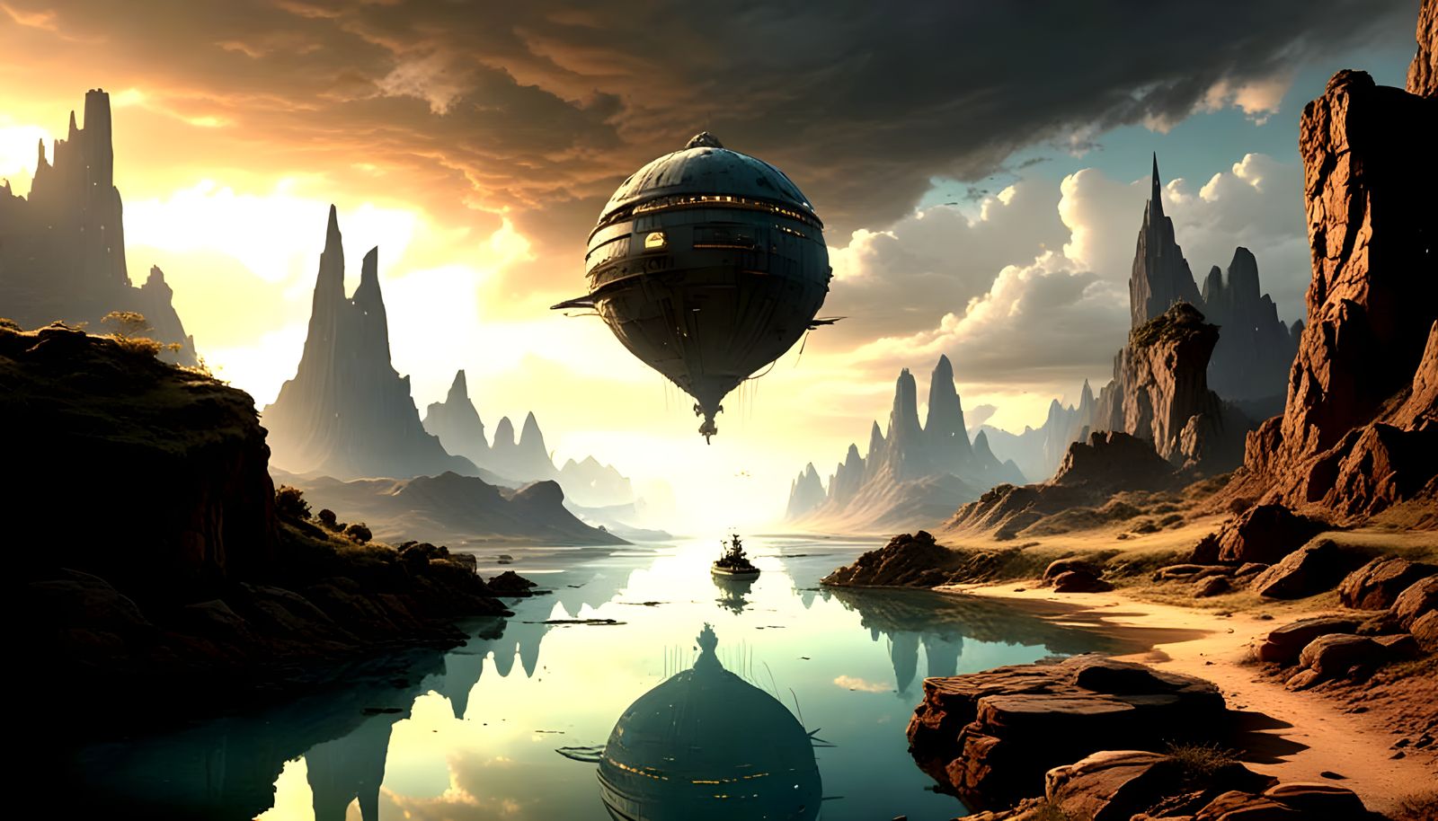 Epic Surreal Landscape in James Gurney's Dreamlike Style