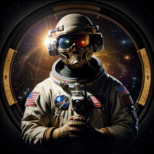 Astronaut in Brocade Spacesuit: Impasto Style