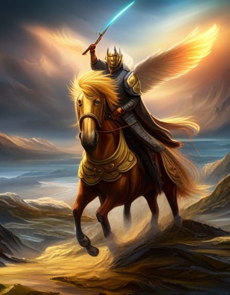 Epic Golden Knight on Golden Horse