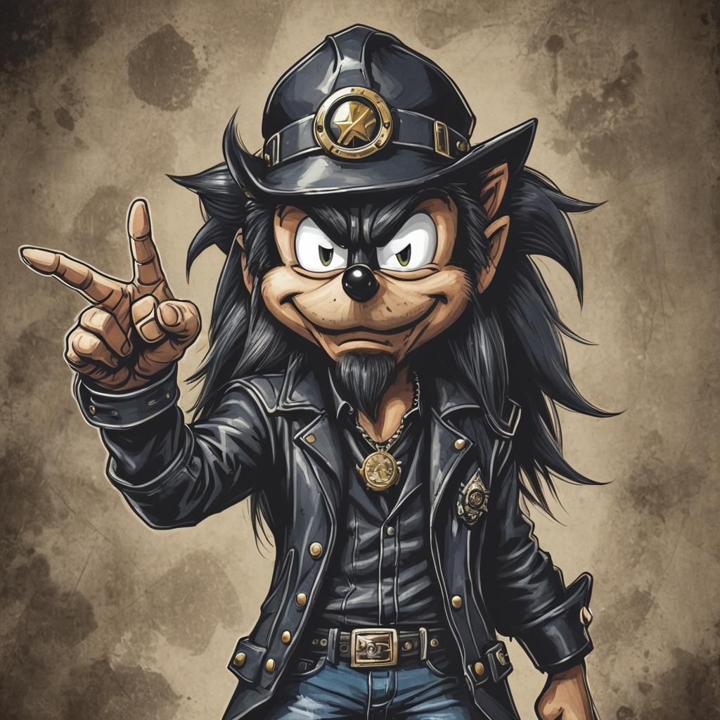 Sonic as Lemmy: Comic Book Art