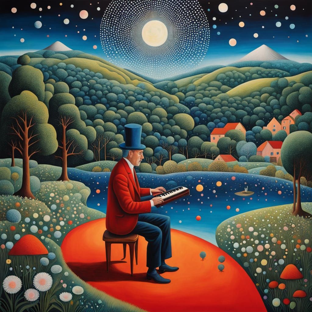 Psychedelic Utopia in Sacred Geometry Style