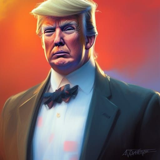 Detailed Portrait of Donald Trump in Art Nouveau Style
