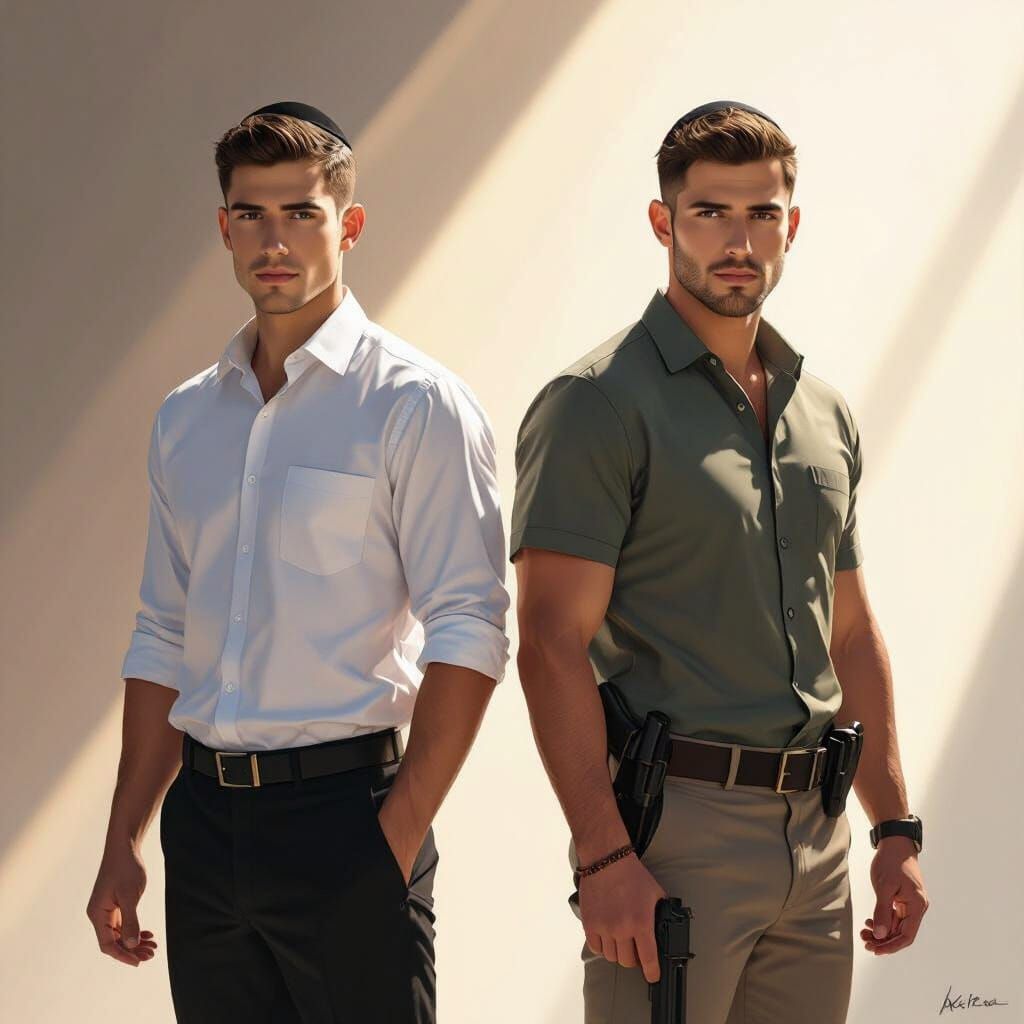 Heroic Twin Brothers in Dramatic Cinematic Style