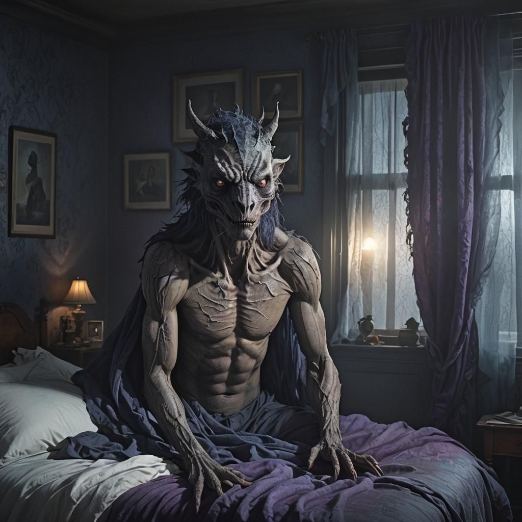 Ethereal Lurker in Dark Bedroom