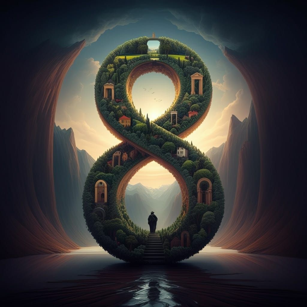 Surreal Landscape Twists into Infinity