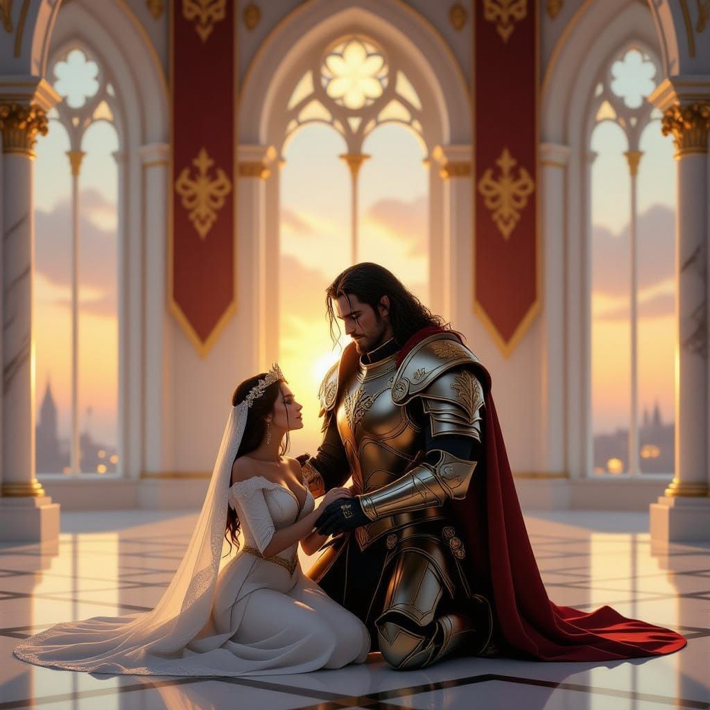 Emperor Mourns Empress in Grand White-Gold Tower Chamber