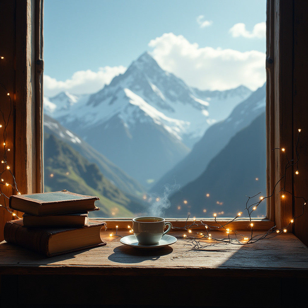 Cozy Reading Nook with Mountain View