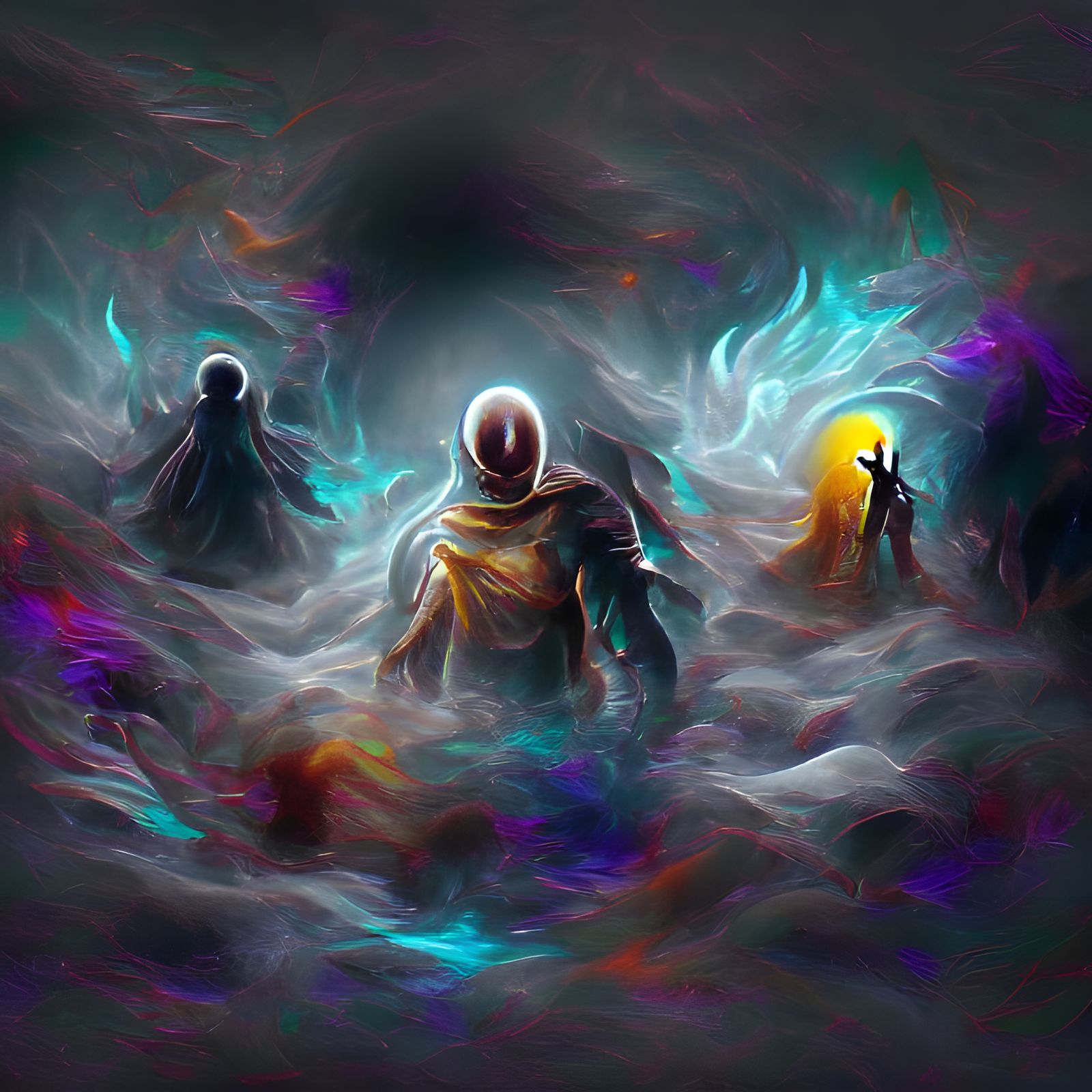 Souls Descending into the Void: Digital Illustration