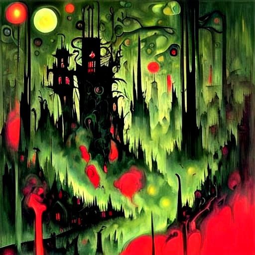 Evil Demon Trick or Treat in Neon Thermal Style