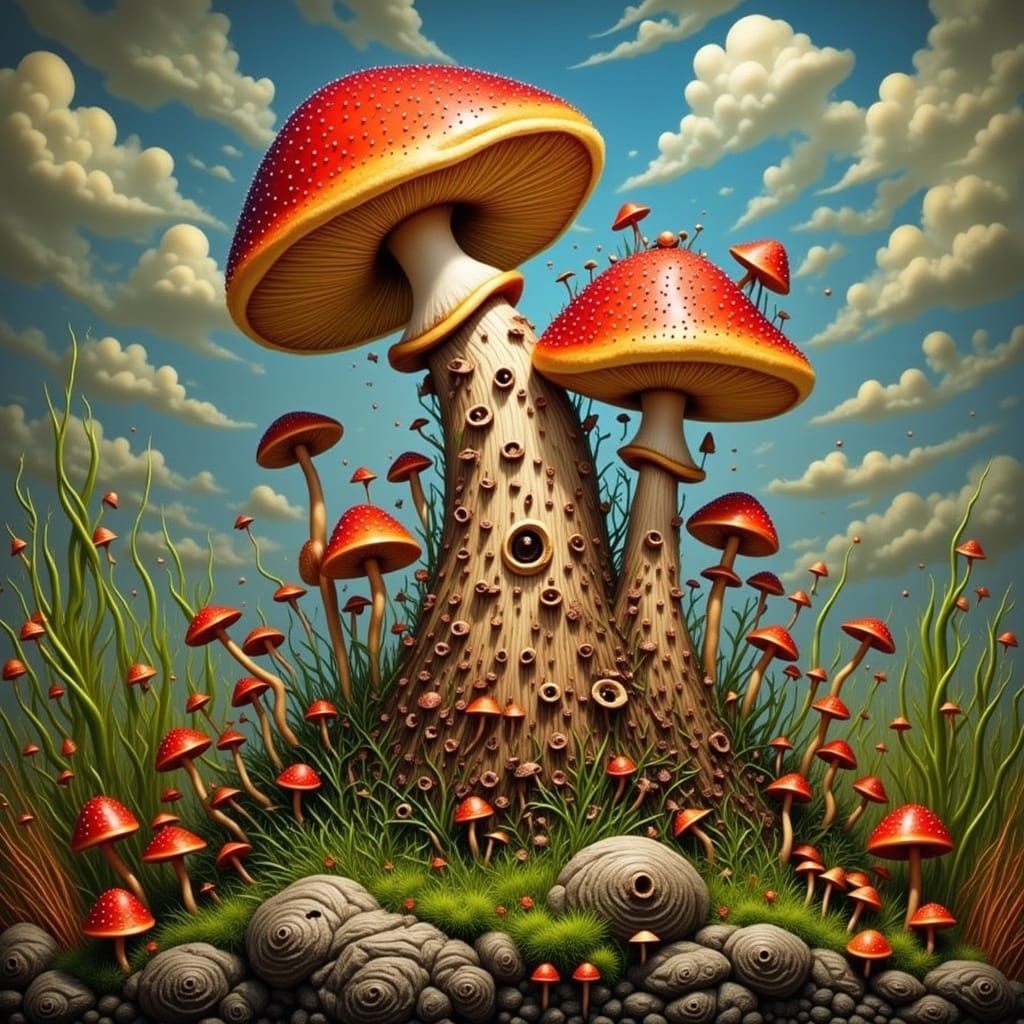 Grumpy Mushroom Warrior Generated by AI