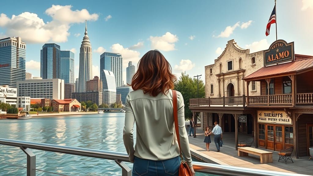 San Antonio Skyline Blending Modern and Old West