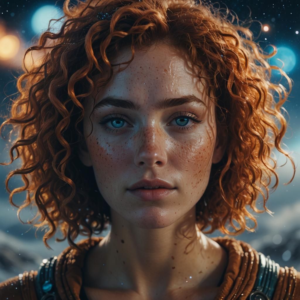 Girl on Saturn's Rings: Cinematic Fantasy Art