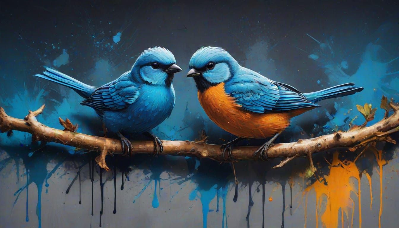 Romantic Dreams in Vibrant Graffiti Style