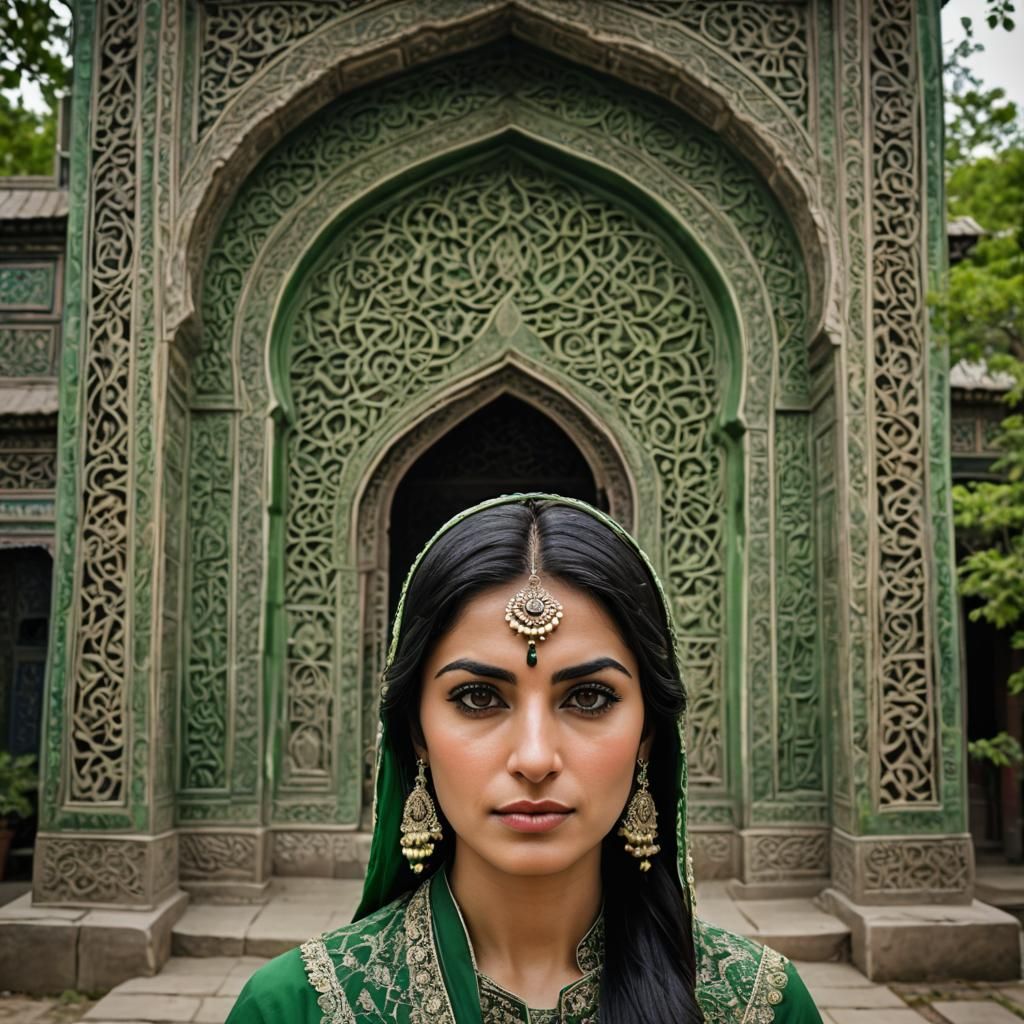 Beautiful Pakistani Woman in Traditional Dress Portrait