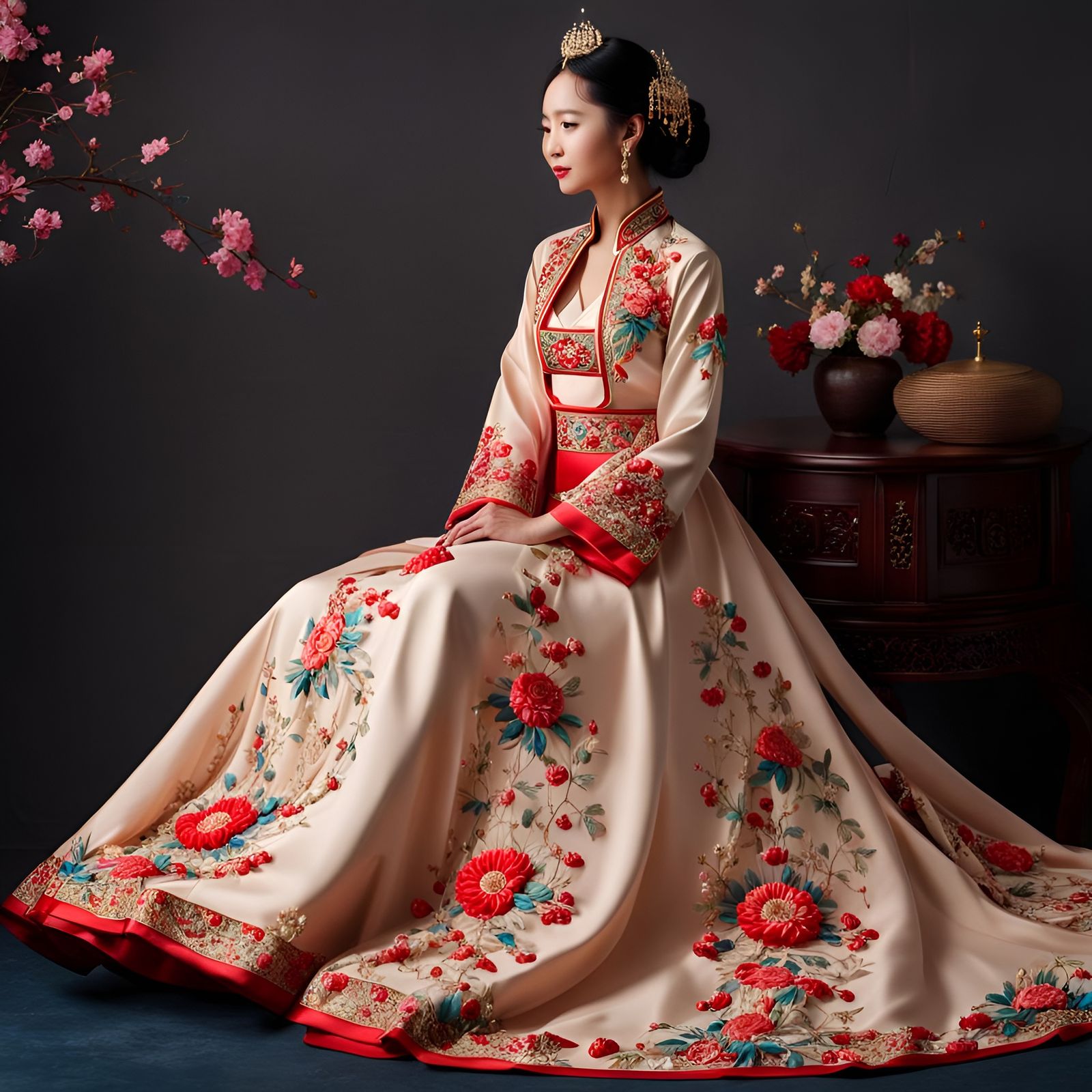 Elegant embroidered dress