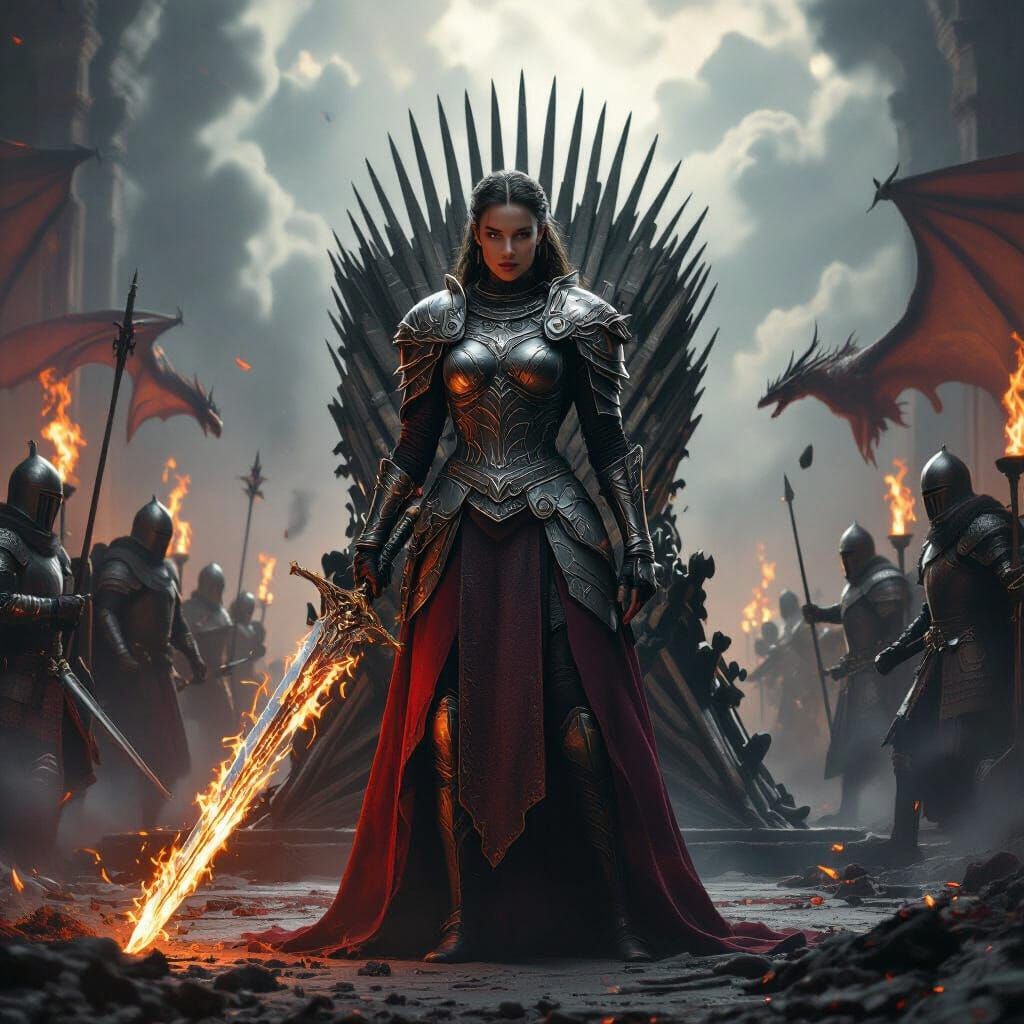 Warrior Queen in the Iron Throne Room
