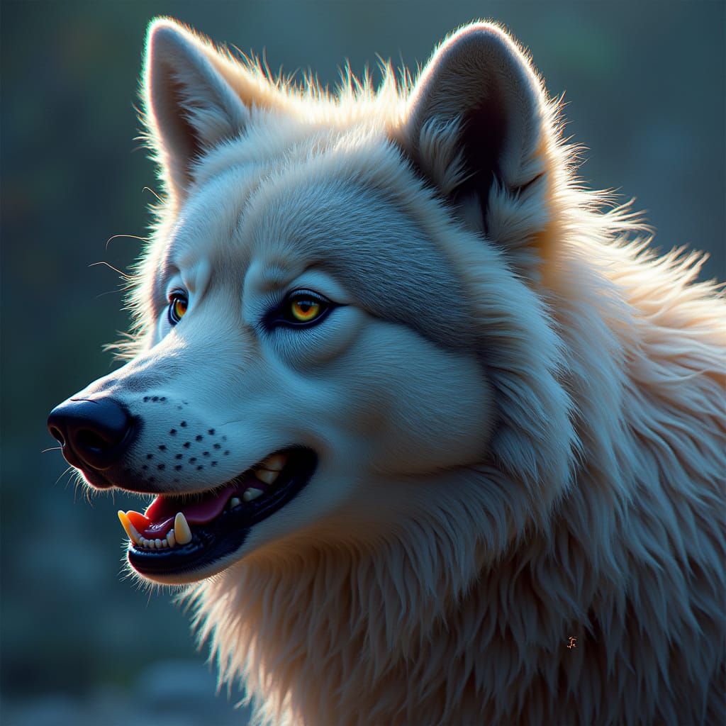 Majestic Beast in Neon Dreamscape