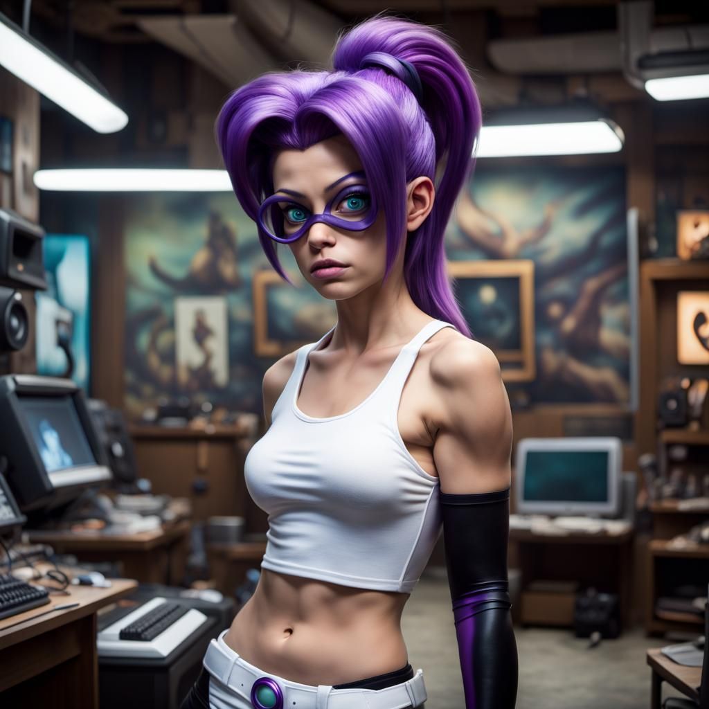 Futurama's Leela as Cyclops in Digital Matte Painting