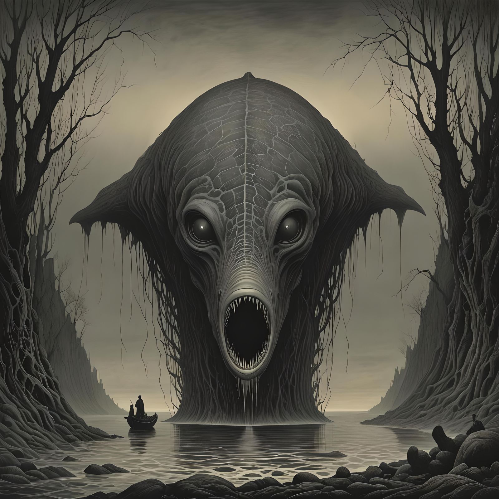Lamprey Maw in Dark Surrealist Style