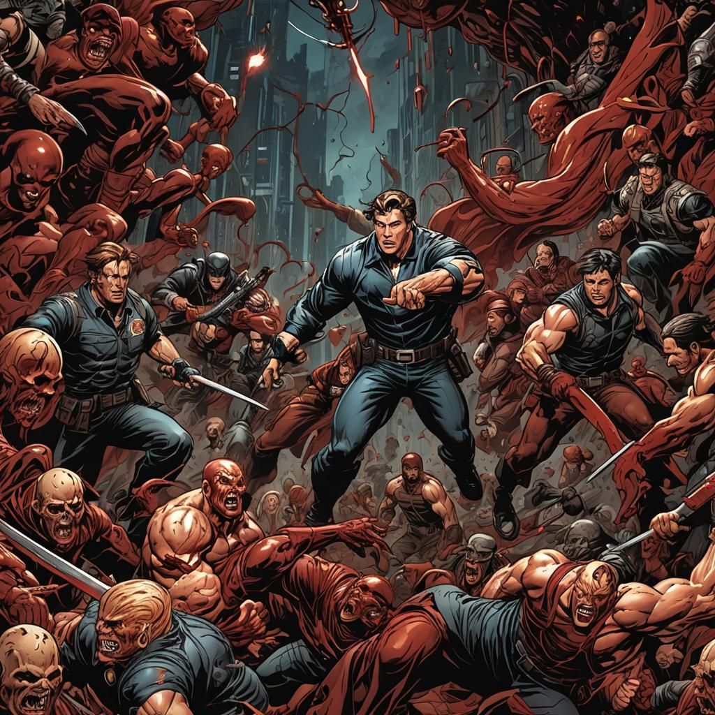 Epic Action Comic Book Art Masterpiece