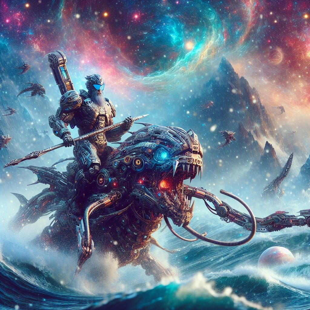 Space Warrior Rides Cybernetic Kraken in Blizzard