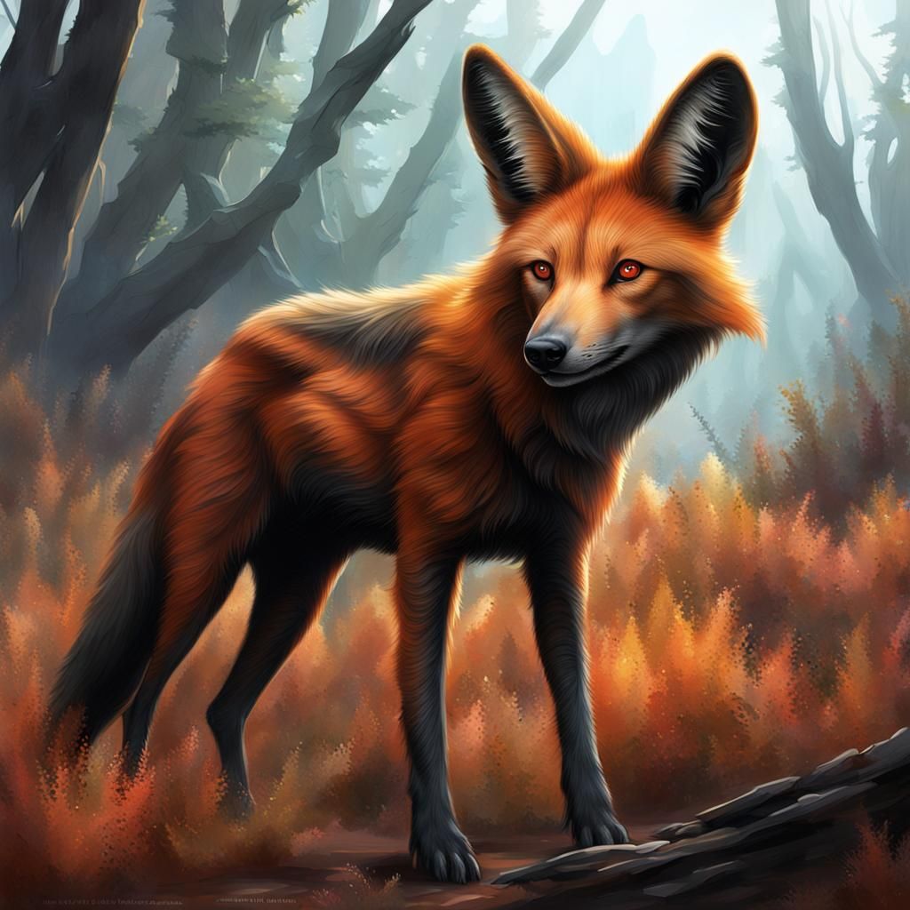 Exoplanet: Dhole Dingo Maned Wolf Alien Lifeform