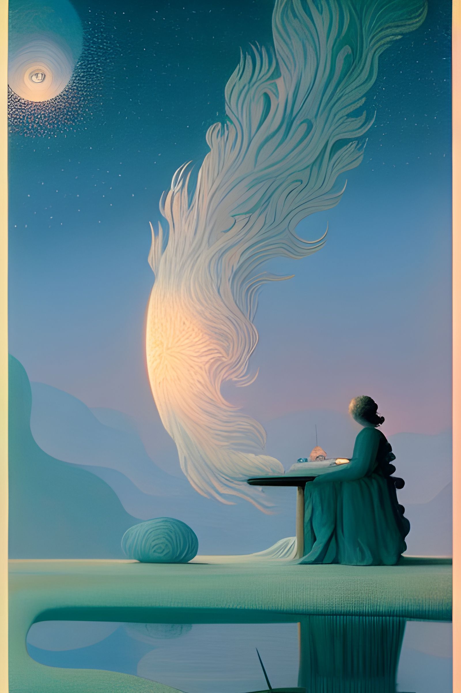 Dreamy Celestial Scene with Magical Particles