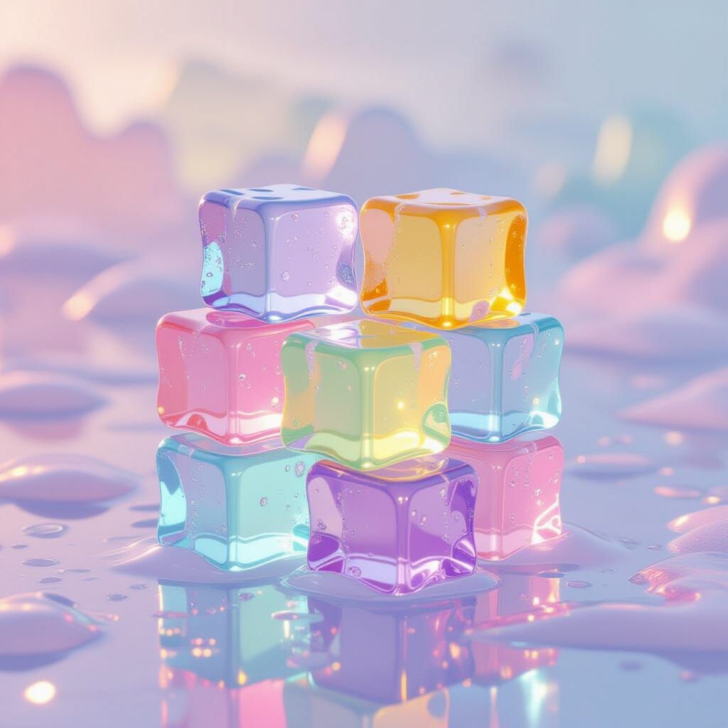 Jiggly Jello Tetris Blocks in Pastel Dreamscape