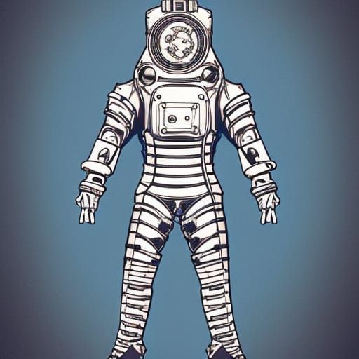Steampunk Diving Suit in Cassette Futurism Style