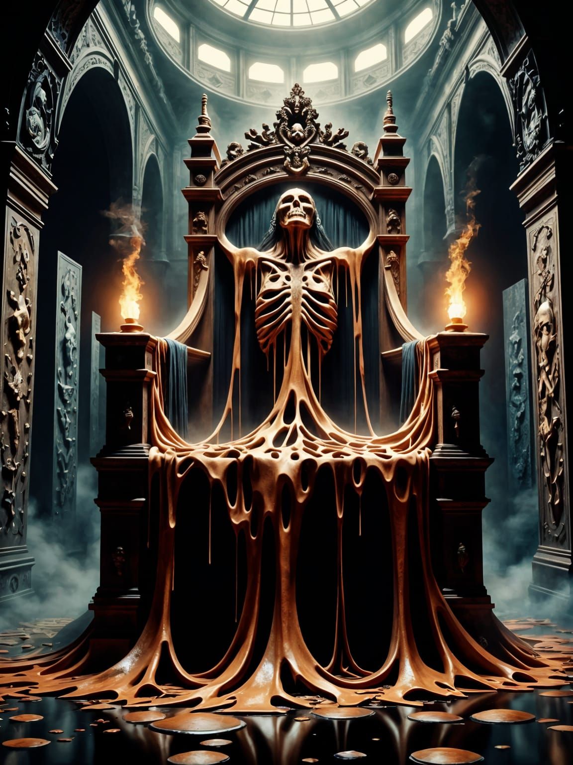 Cursed Bone Throne in Decaying Hall of Echoes