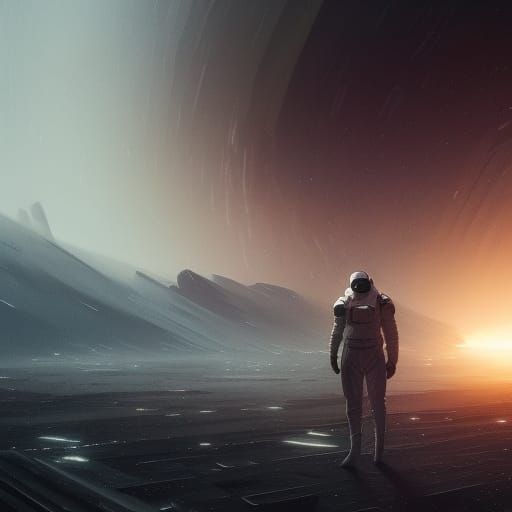 Interstellar Concept Art in Purple and Yellow