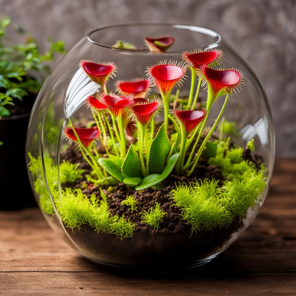 Venus Flytrap in Glass Terrarium