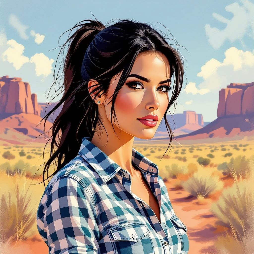 Gritty Desert Goddess in Gingham